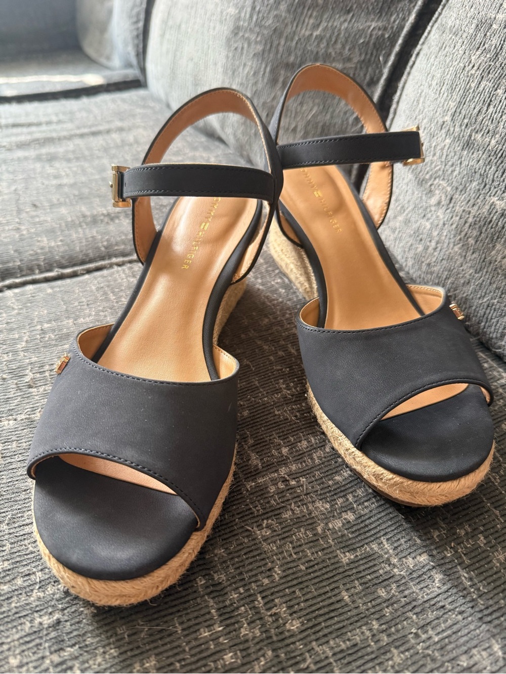 Tommy Hilfiger Black Espadrille Platform Sandals